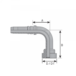 Interlock flange SUPERCAT style 90° elbow. (KF90S LD)